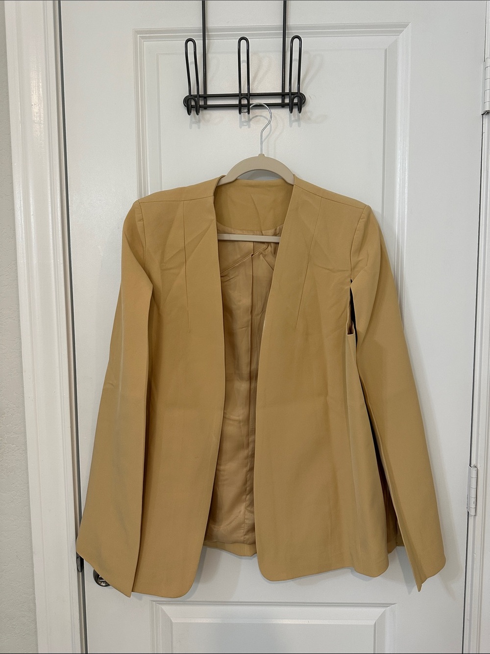 Women’s Open-Front Camel Blazer Jacket